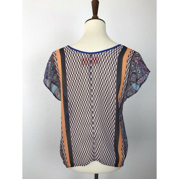 Clover Canyon Top Pullover Multicolor Print Asymmetric - Picture 9 of 11